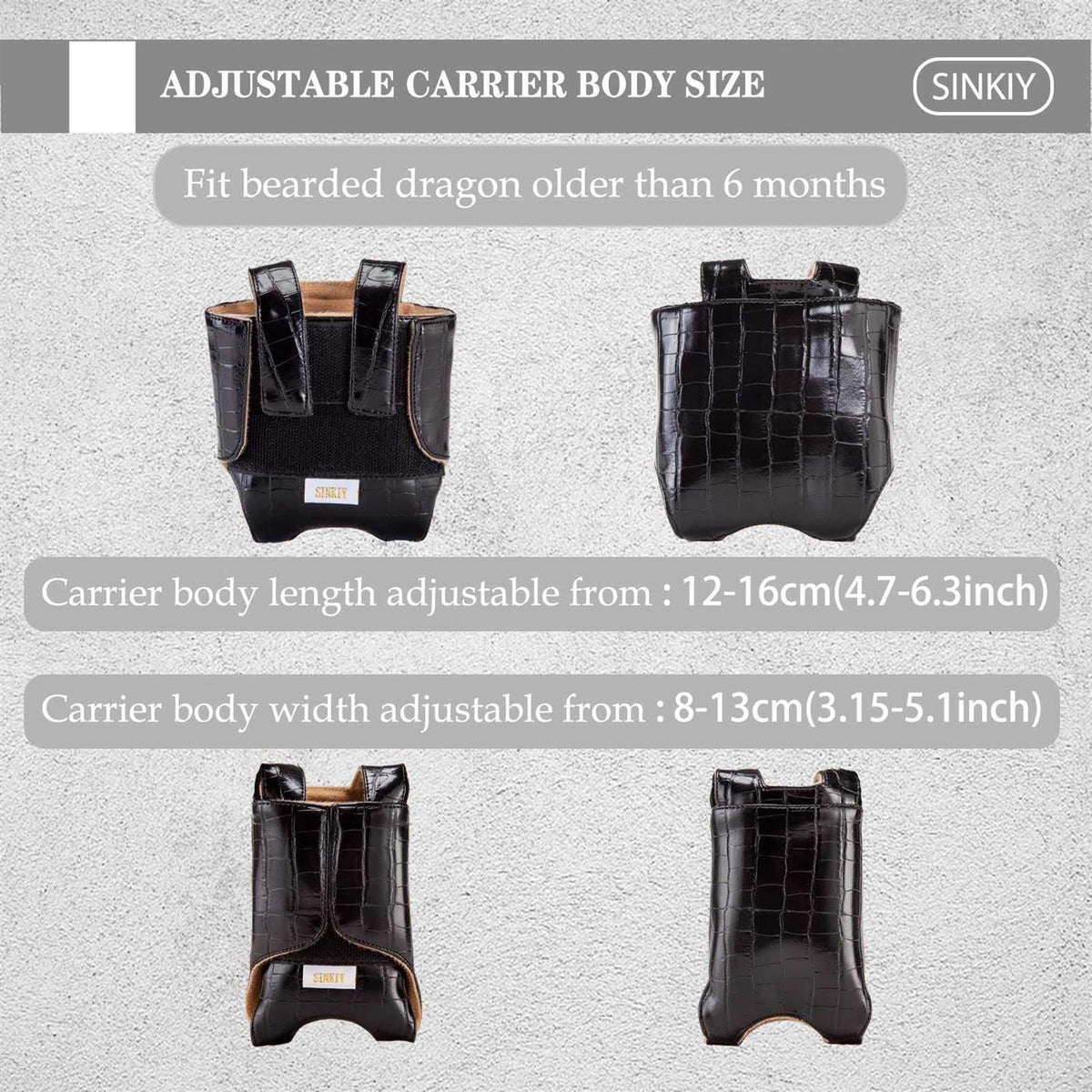Bearded Dragon Sling Carrier Leather Reptile Pouch R176