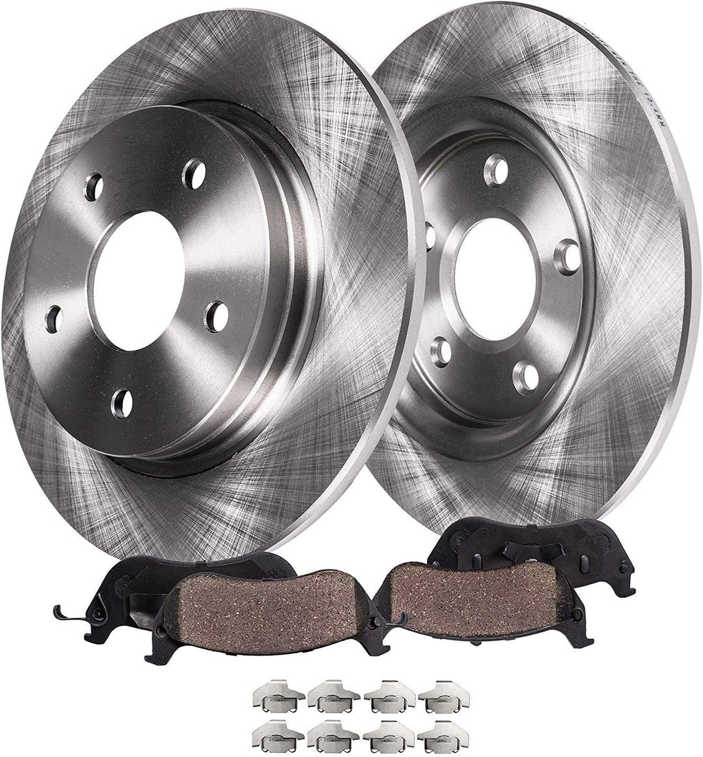 12 Rear Disc Rotors + Ceramic Brake Pads 4pc Set U459