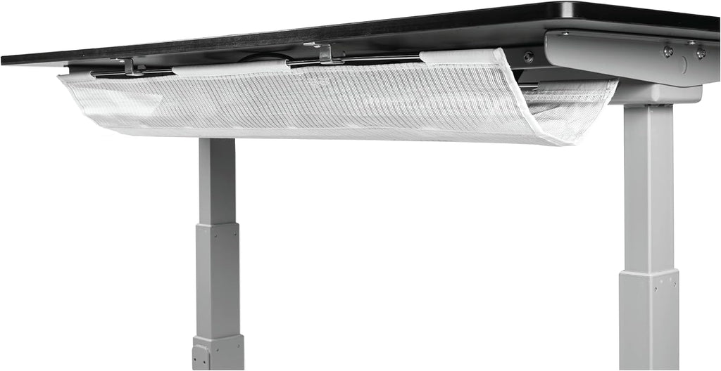 Gray Desk Cable Management Tray with 12 Adjustable Straps O845057