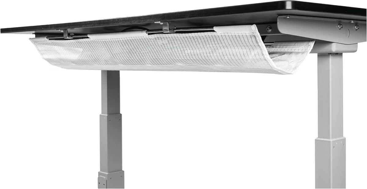 Gray Desk Cable Management Tray with 12 Adjustable Straps O845057