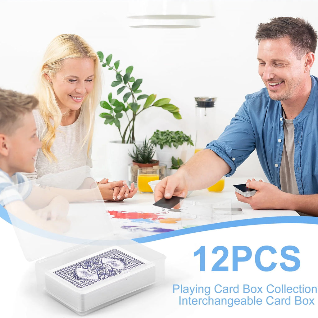 12 Pcs Clear Plastic Trading Card Storage Box with Lid F22723