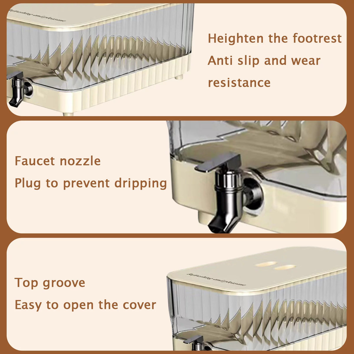5.3L Cold Kettle with Faucet Filter Beige V747051