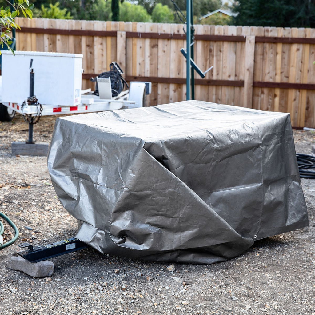 8 ft. x 10 ft. Silver and Black Weather-Resistant Tarp O519889