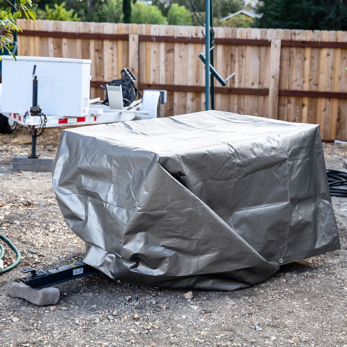 8 ft. x 10 ft. Silver and Black Weather-Resistant Tarp O519889