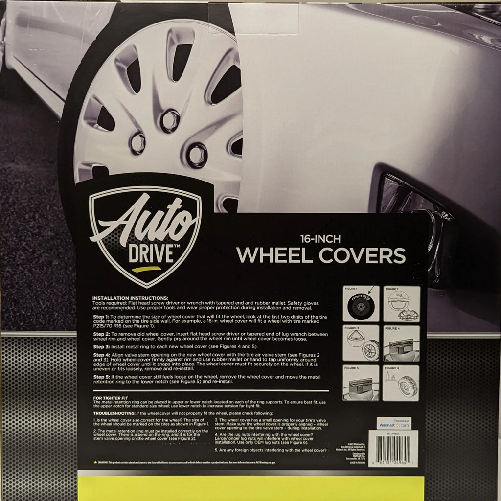 16-in Silver ABS Plastic Wheel Cover J44613