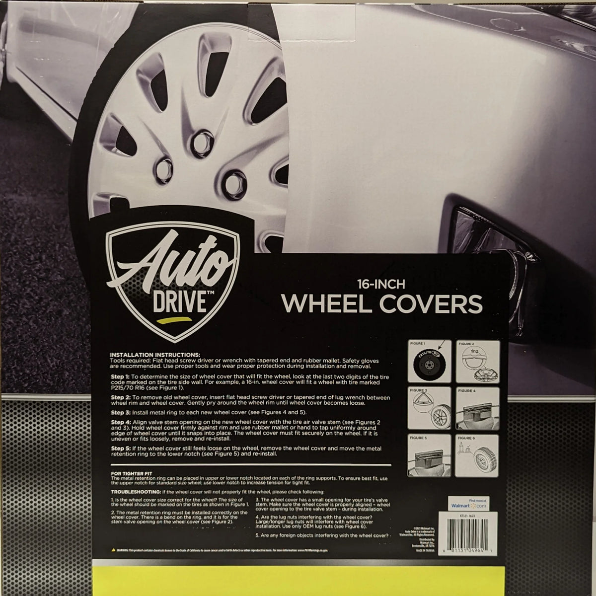 16-in Silver ABS Plastic Wheel Cover J44613