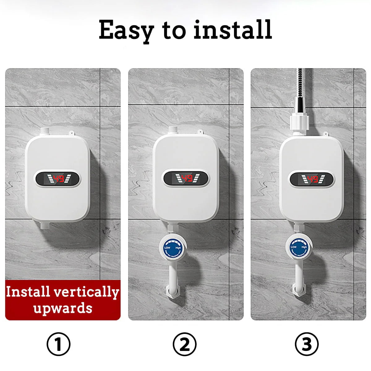 3500W Tankless Water Heater with Shower Head Set H790434