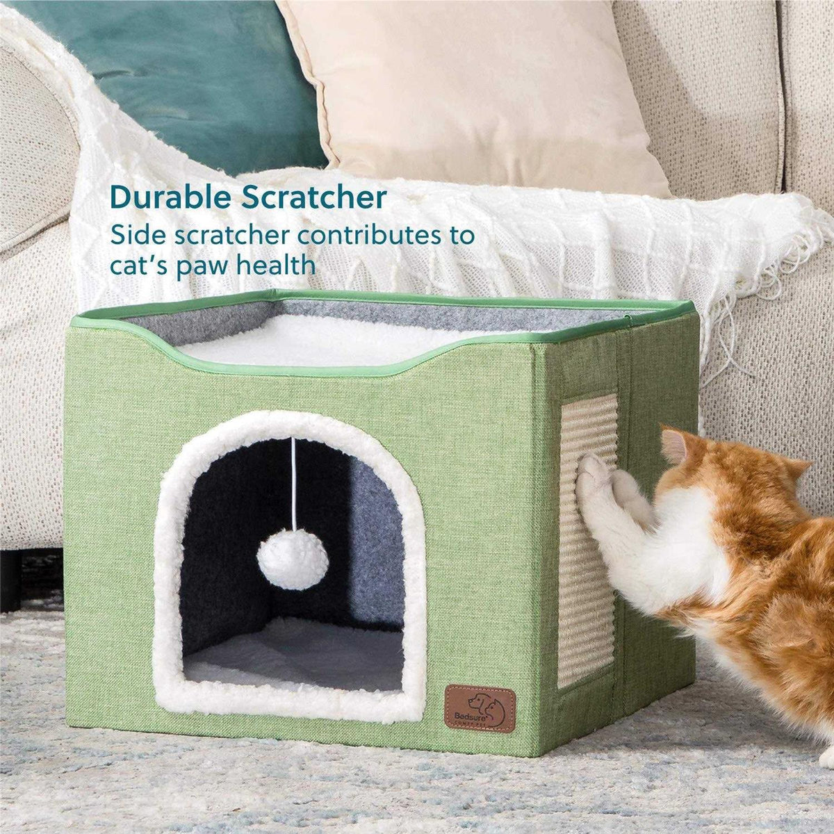 Large Cat Cave with Fluffy Ball and Scratch Pad C152