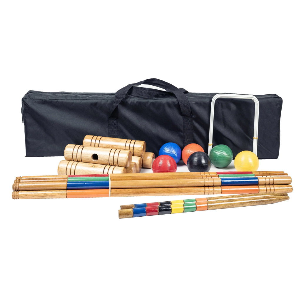 Wood 6 Player Croquet Lawn Game Set X7725