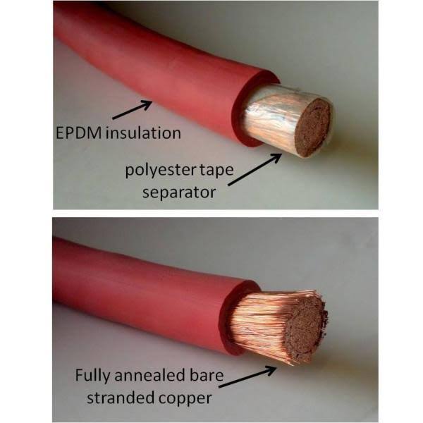 2/0 Gauge Red Black Pure Copper Inverter Cables 5 ft N3453