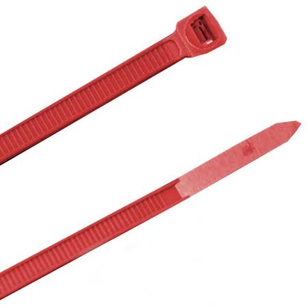8-Inch Standard Duty Cable Ties, Red, 100-Pack Q11418