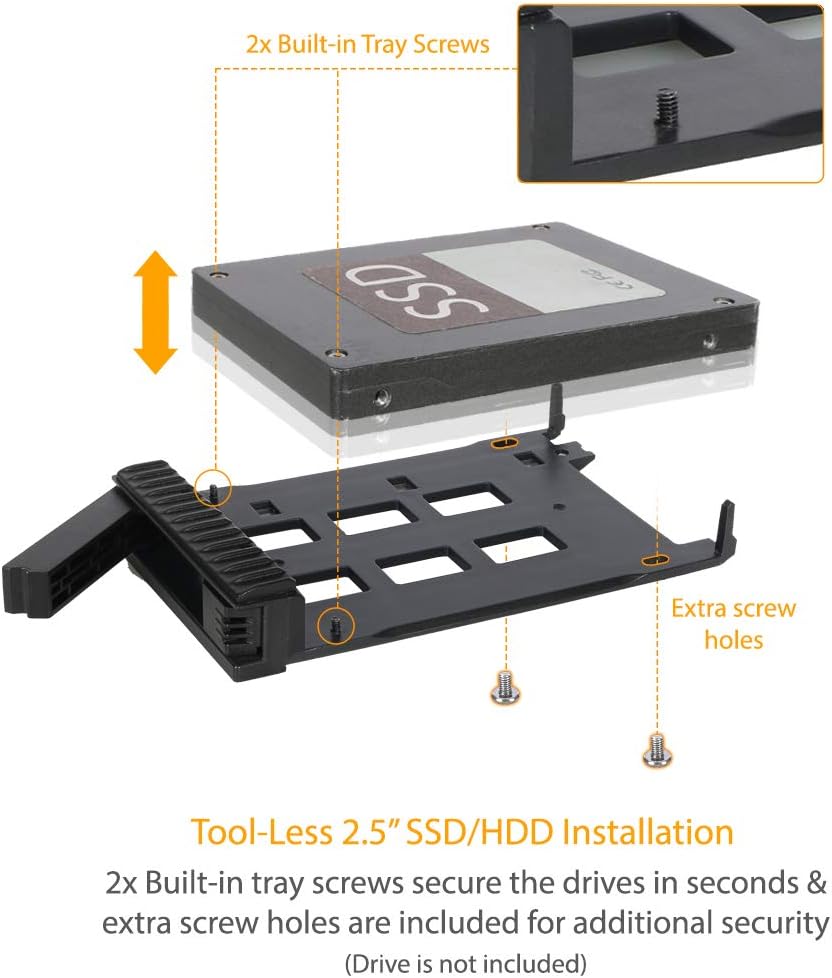 2 x 2.5 SAS/SATA HDD/SSD Mobile Rack + Slim Optical Drive Slot for 5.25 Bay M71040
