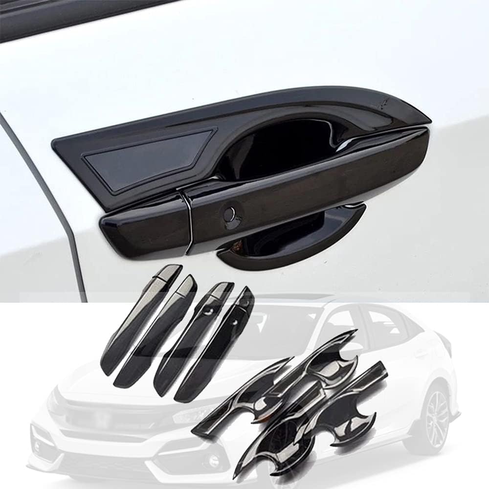 ABS Carbon Fiber Print Exterior Door Handle Cover Trim E4285