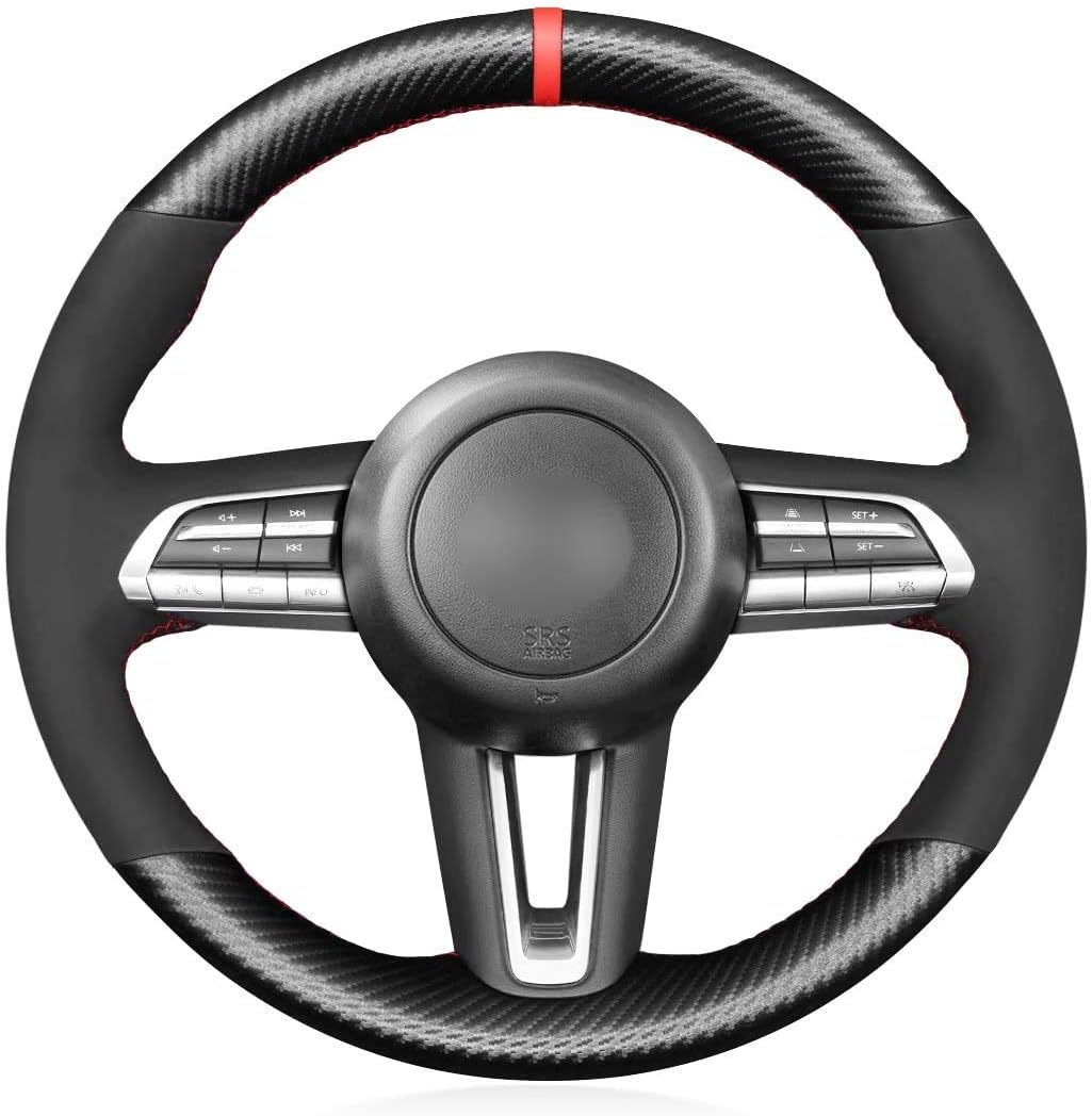 Black Genuine Leather Steering Wheel Cover D824661