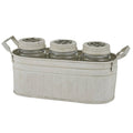 Cream Mason Jars with Caddy H8867