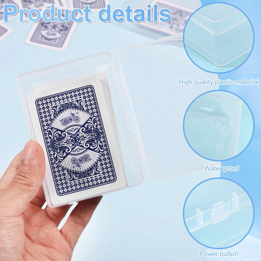 12 Pcs Clear Plastic Trading Card Storage Box with Lid F22723