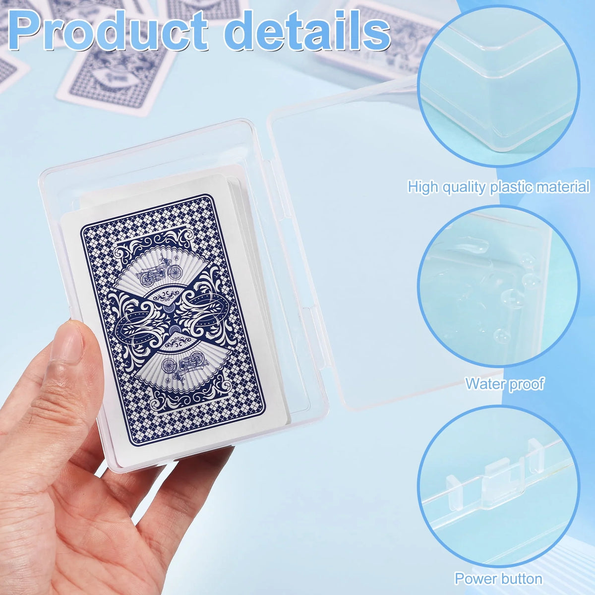12 Pcs Clear Plastic Trading Card Storage Box with Lid F22723