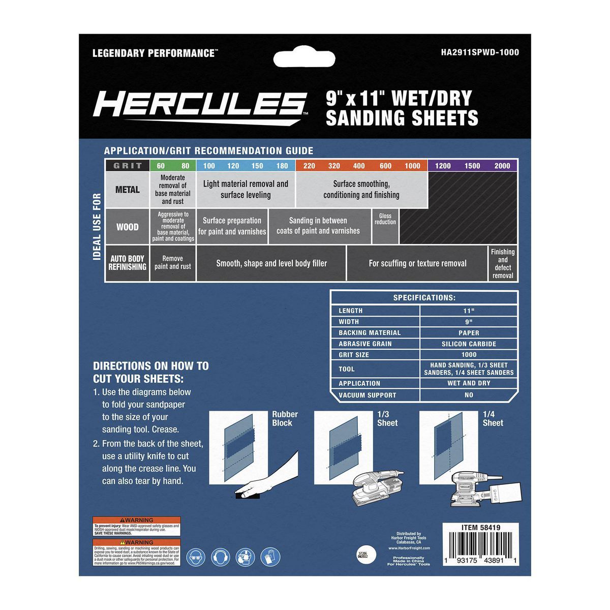 9 in. x 11 in. 1000-Grit Wet/Dry Sanding Sheets Silicon Carbide 5-Pack H62179