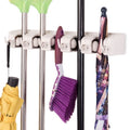 White Wall Mounted Mop & Broom Hanger D794