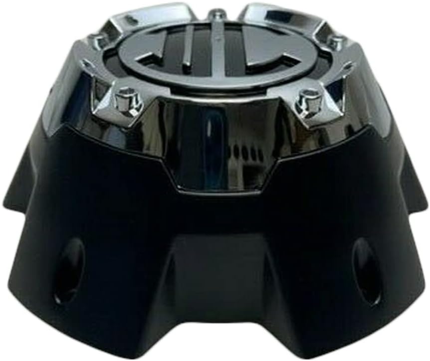 Matte Black Chrome Top 5 Lug Wheel Center Cap Pack of 2 L216385