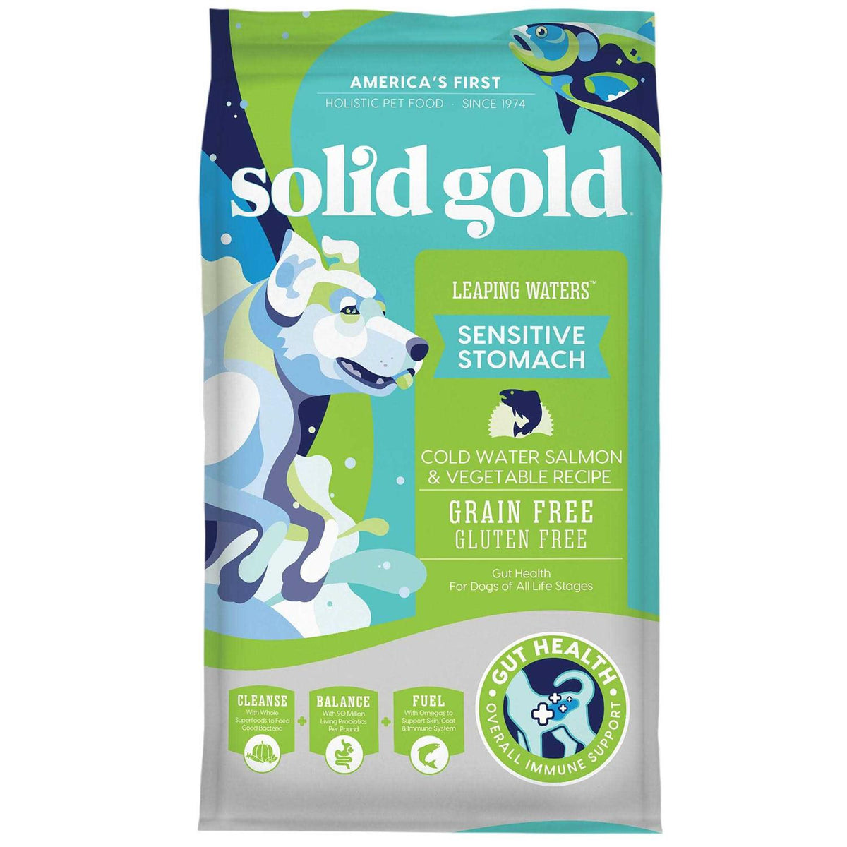 Solid Gold Leaping Waters Cold Water Salmon Dry Dog Food U17241