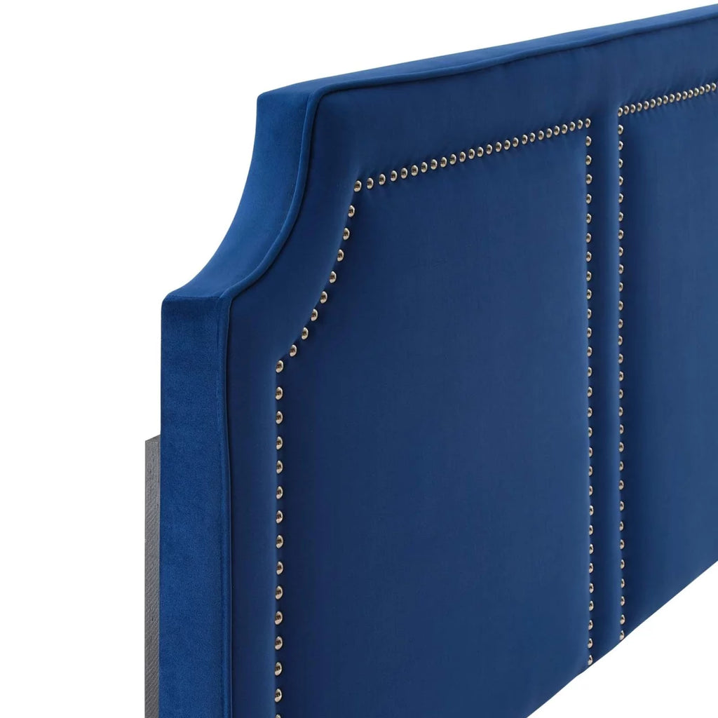 Navy Velvet Twin Headboard K537539