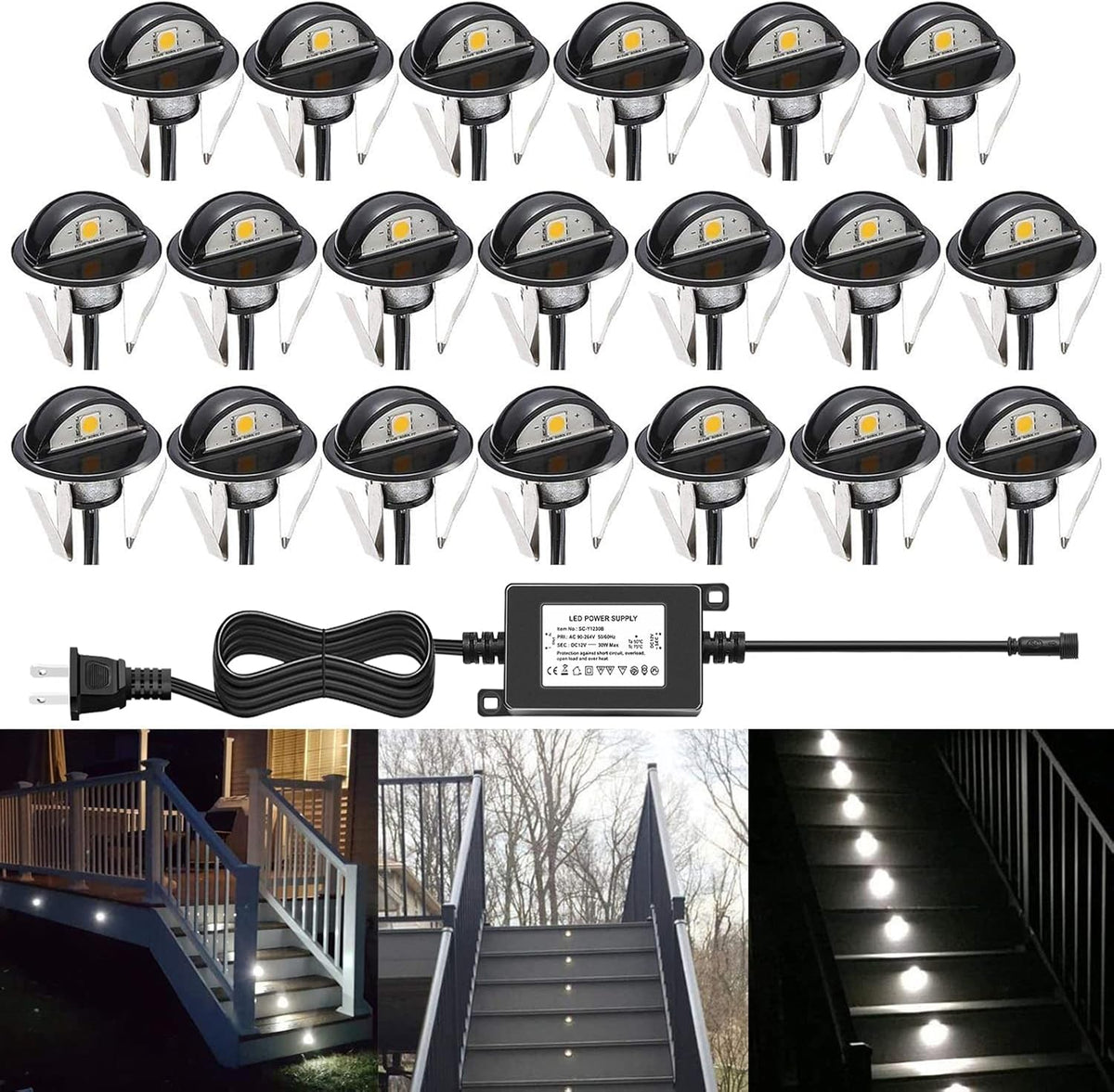 LED Step Lights IP65 Waterproof 10pcs Warm White B4842