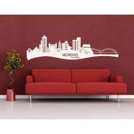 Gray Cityscape Wall Decal 79in x 27in M992413