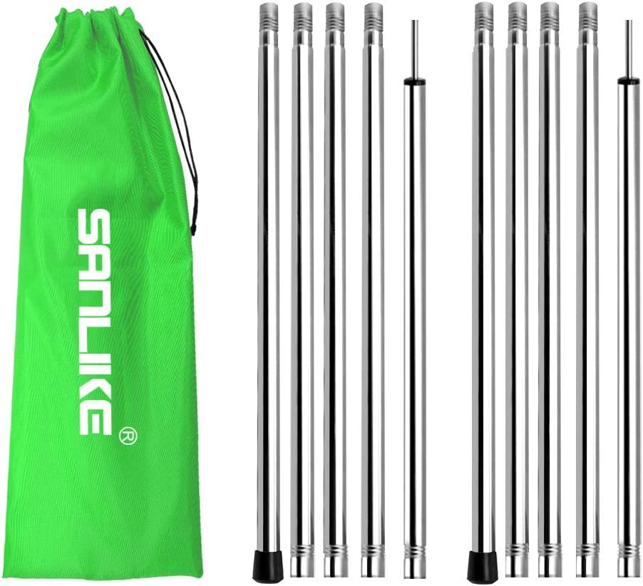 10pc Stainless Steel Collapsible Tent Poles E720388