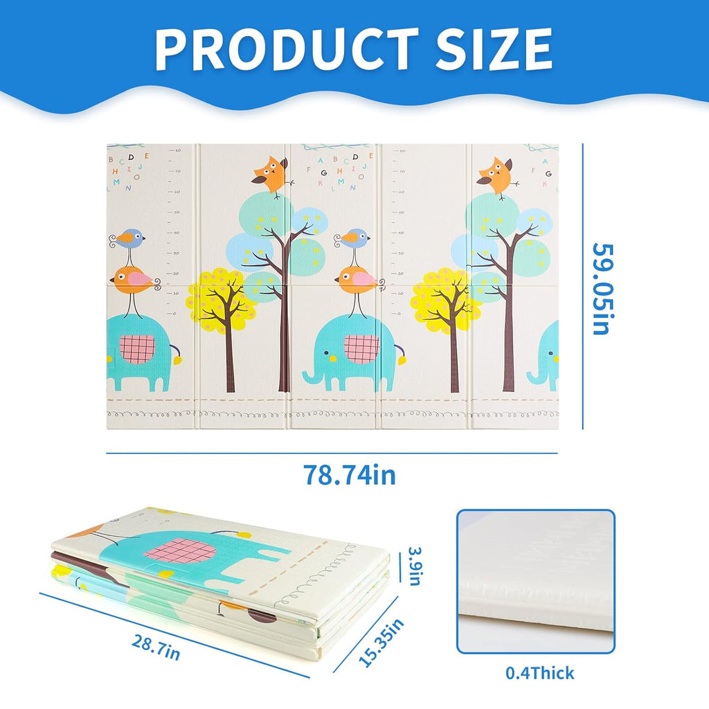 Reversible Foldable Waterproof Foam Baby Play Mat with Carry Bag A176510