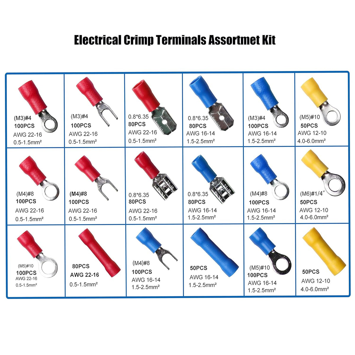 1280PCS Insulated Crimp Terminals Connector Set B959
