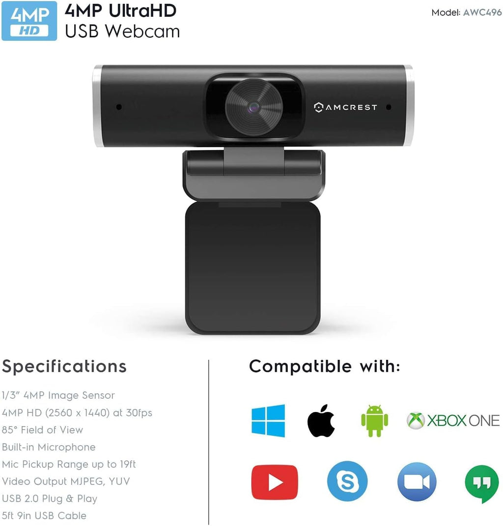 4-Megapixel Webcam with Microphone & Privacy Cover V79225