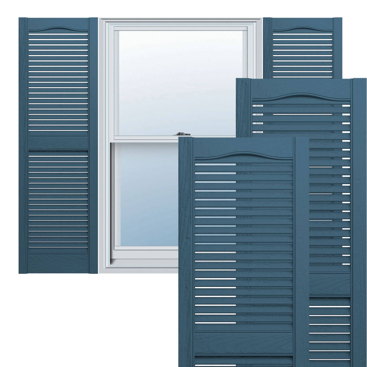 14 1/2 inch x 60 inch Vinyl Open Louver Shutters V696410