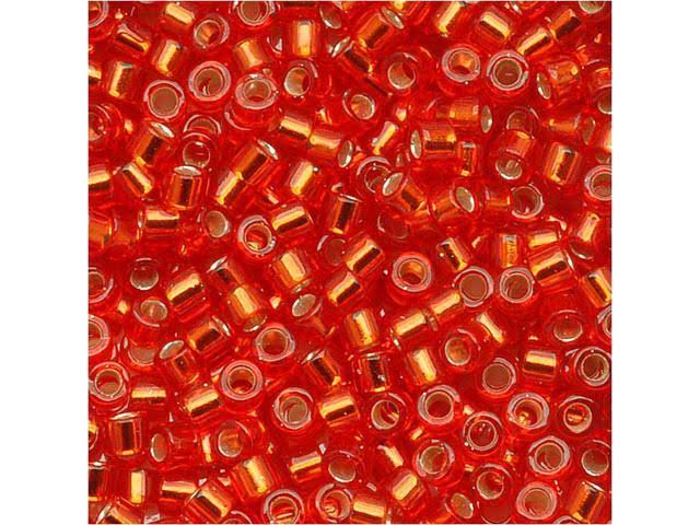 11/0 Silver Lined Red Orange Seed Beads O5935