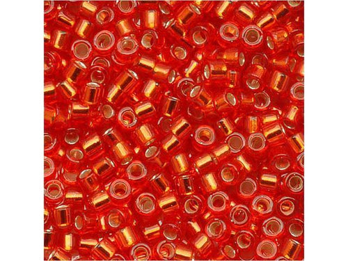 11/0 Silver Lined Red Orange Seed Beads O5935
