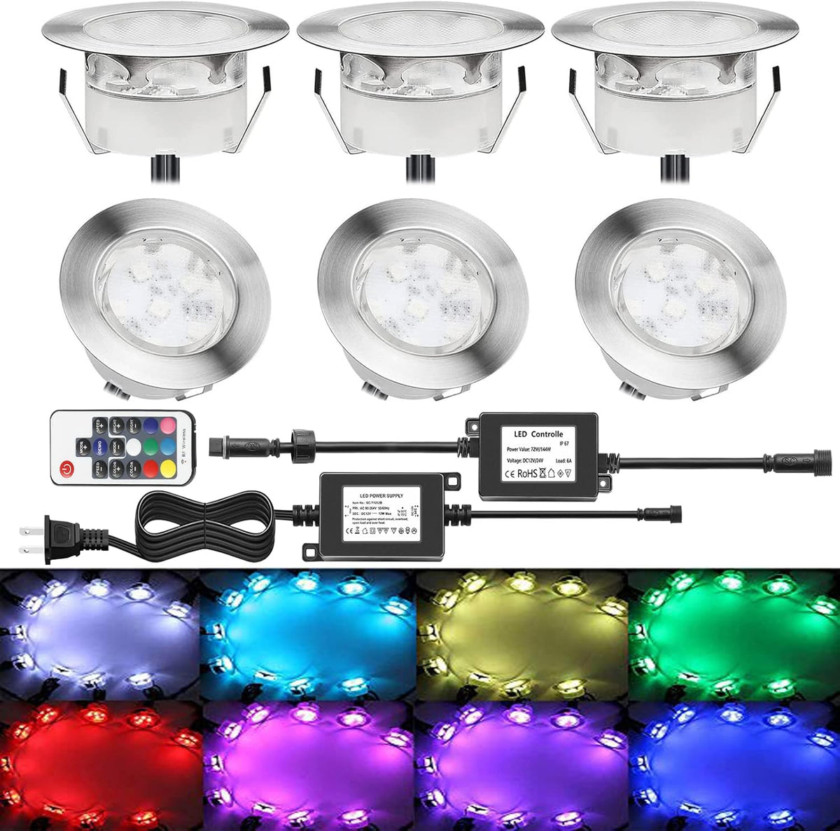 LED Step Lights IP65 Waterproof 10pcs Warm White B4842