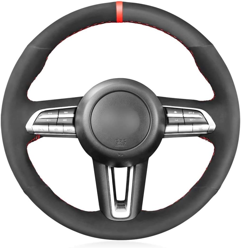 Black Genuine Leather Steering Wheel Cover D824661