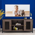 Brown Walnut Entertainment Center Stand with Storage P15440