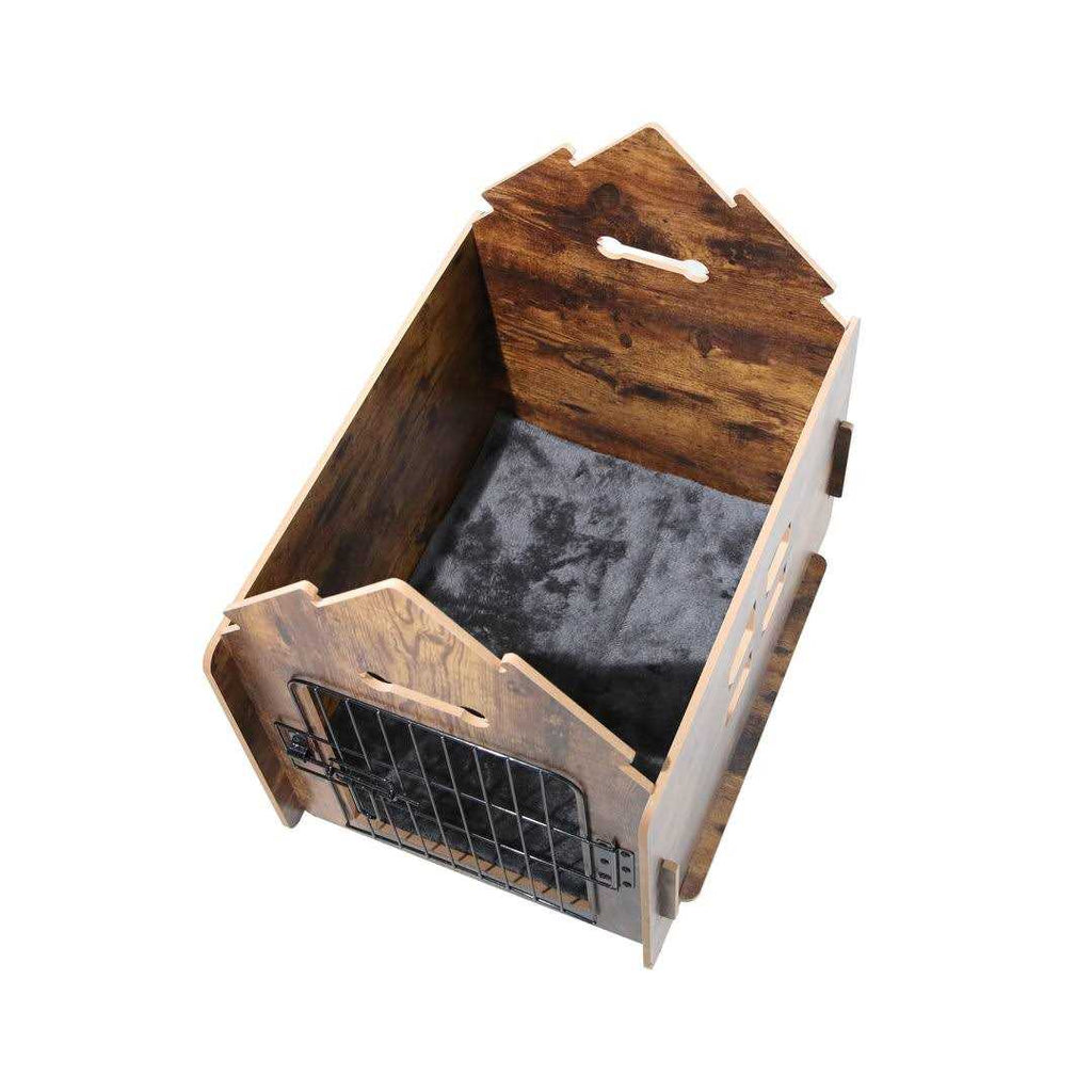 Wooden Pet House with Roof Removable Mat Lockable Door D19134