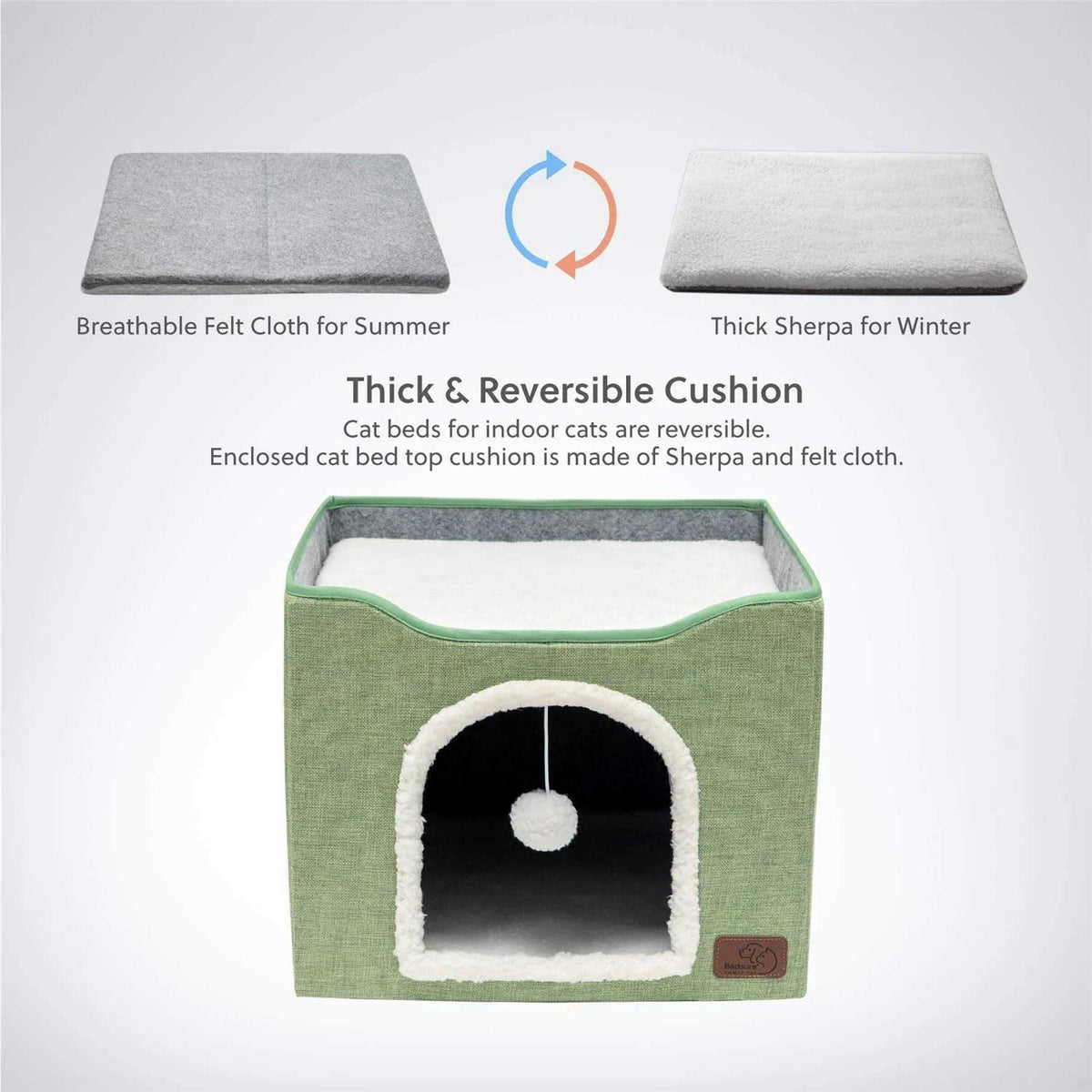 Large Cat Cave with Fluffy Ball and Scratch Pad C152