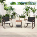 3 Piece Wicker Patio Bistro Set with Coffee Table and Cushions V7908
