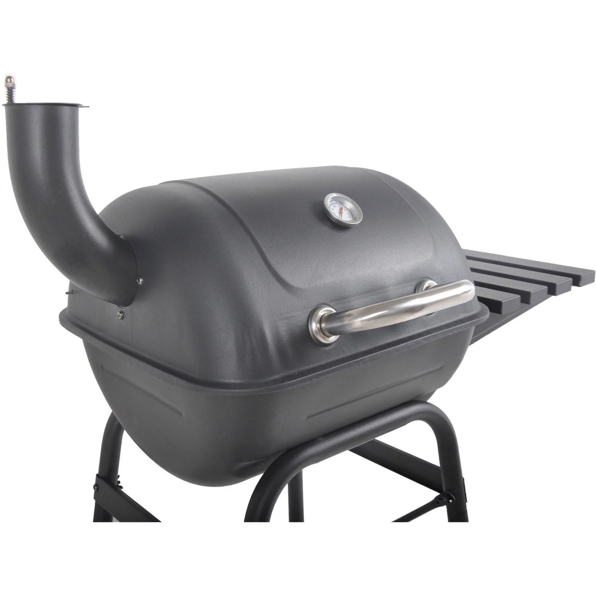 Steel Mini Barrel Charcoal Grill with Side Shelf, Black C655327