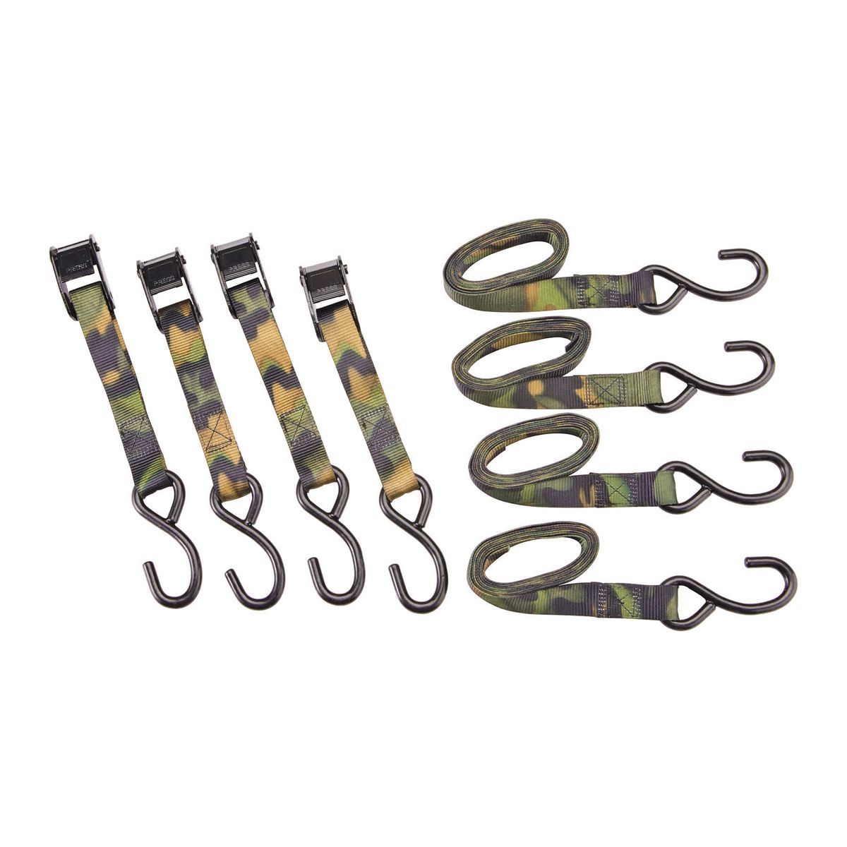 400 lb. Capacity 6 ft. x 1 in. Camouflage Cam Buckle Tie Downs, 4 Pack S268885