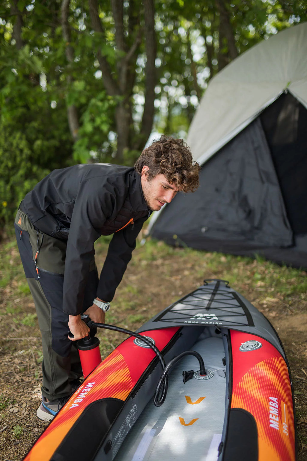 Inflatable Touring Kayak with Carry Bag, Paddle, Fin, Pump V8596