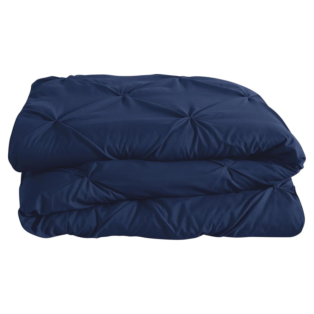 Navy Pintuck Comforter Set Queen U7233