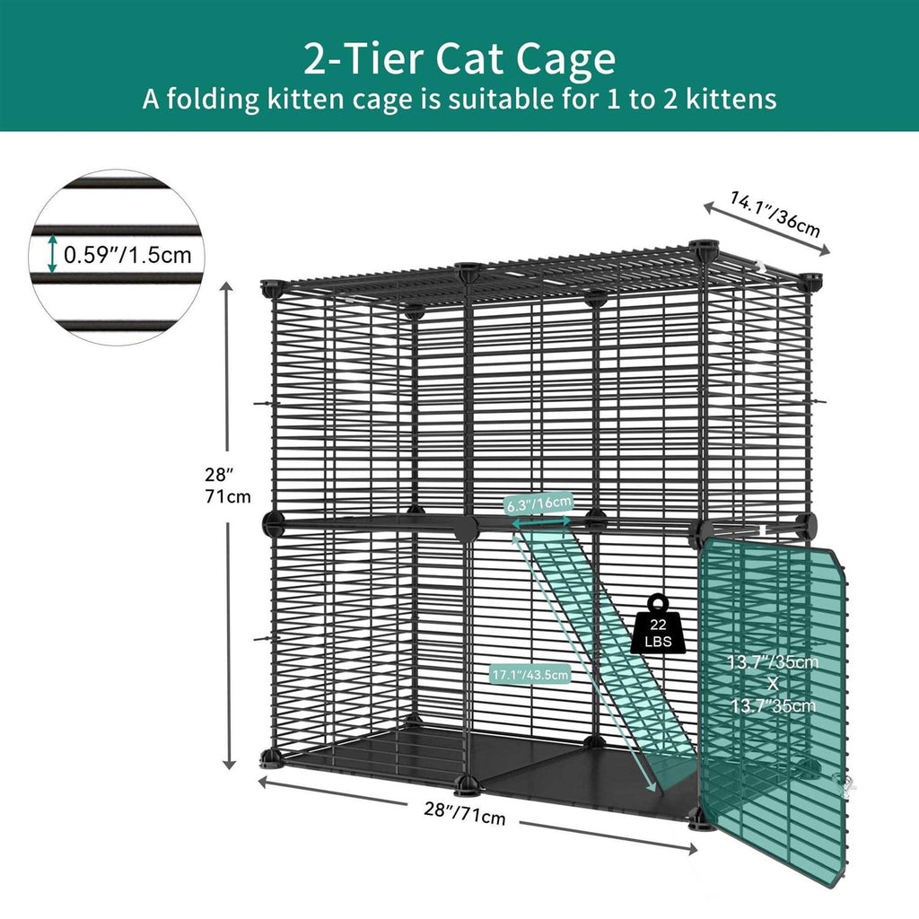 2-Tier Indoor Cat Cage Pet Playpen U614