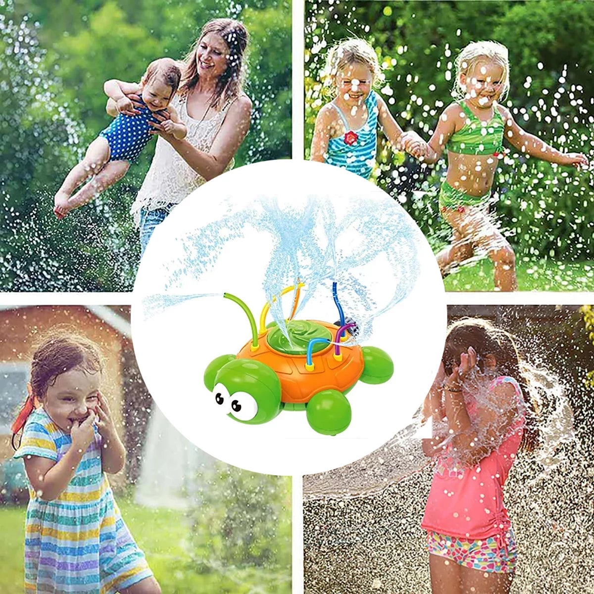 Sprinkler Toy for Kids Water Splash Play Spinning Spray Turtle Outdoor Toy C661