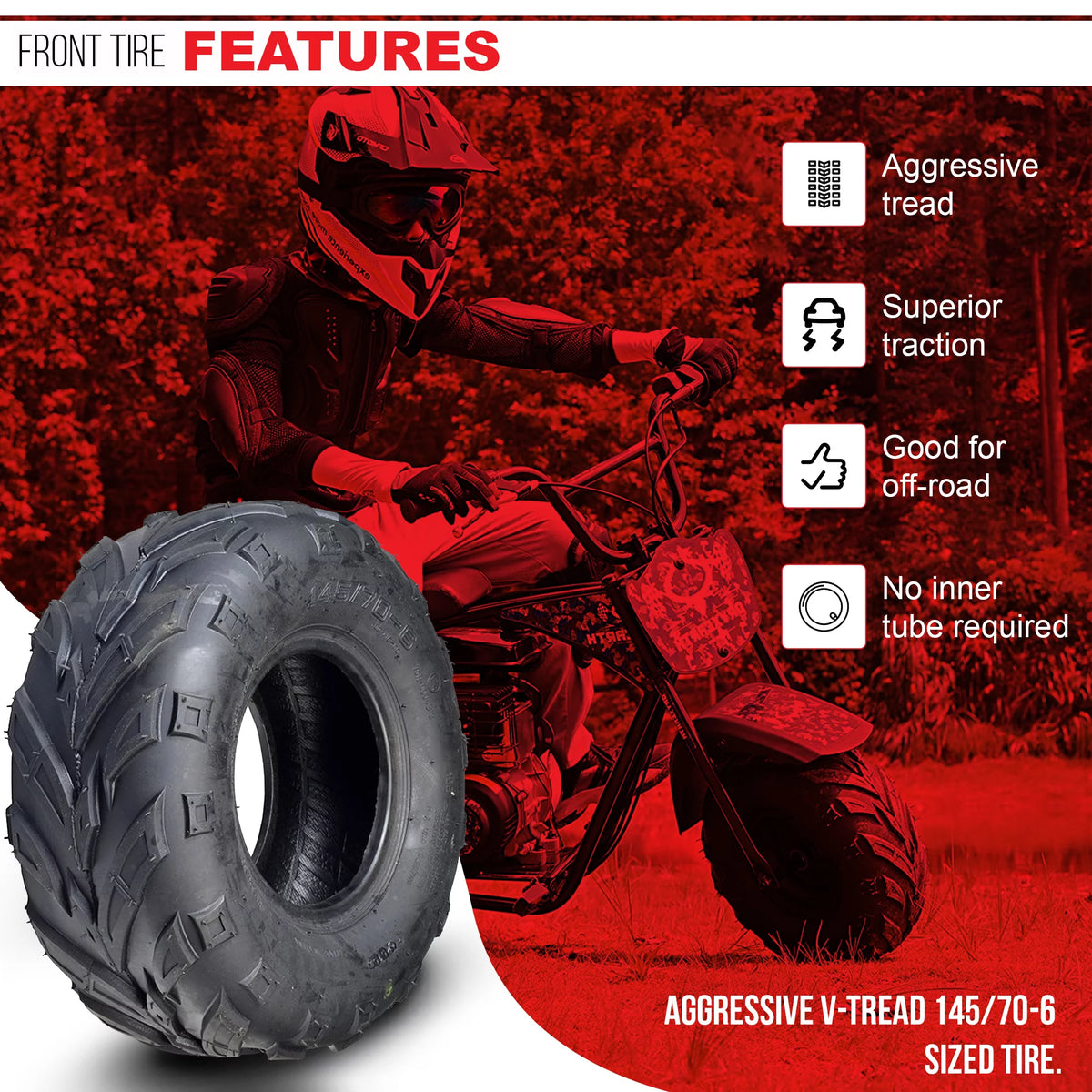 145/70-6 Front Tire with V-Tread All Terrain I8732