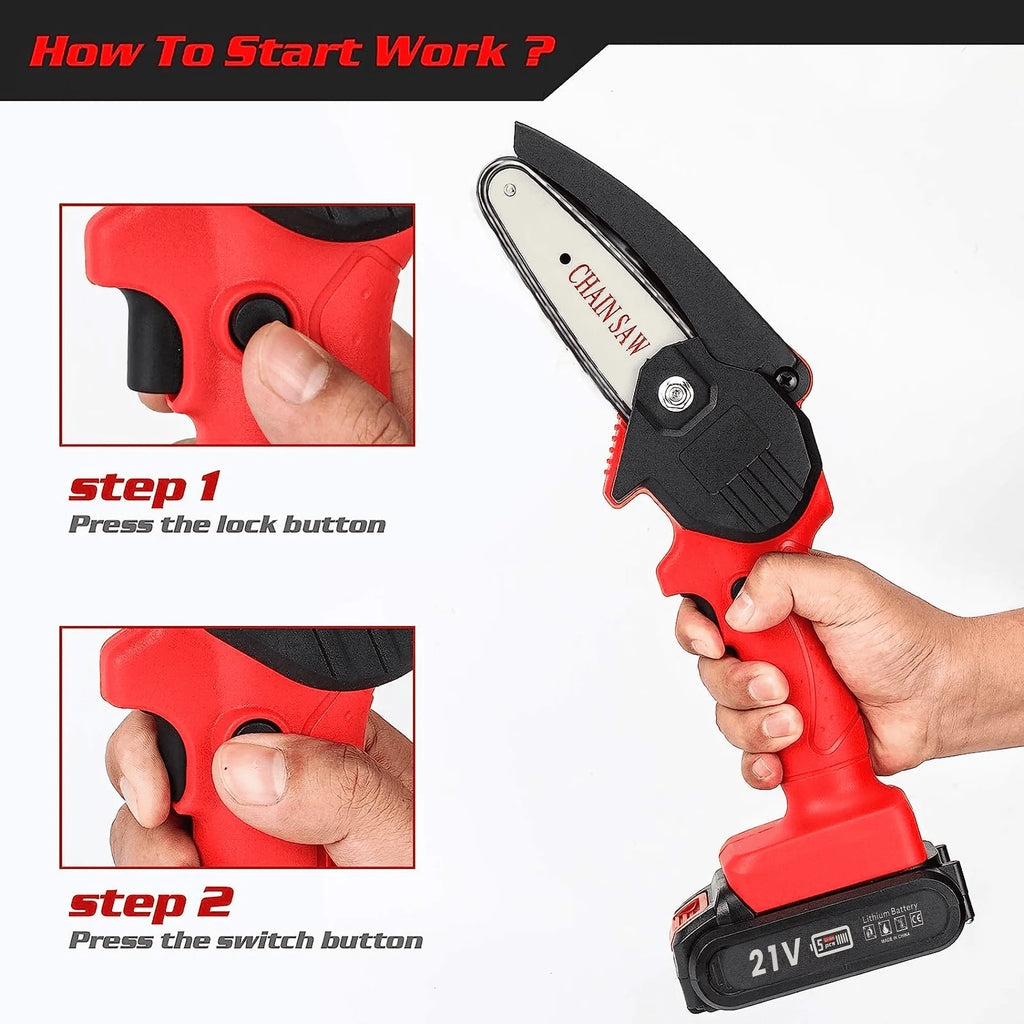 Cordless Mini Chainsaw with 2 Batteries L5631