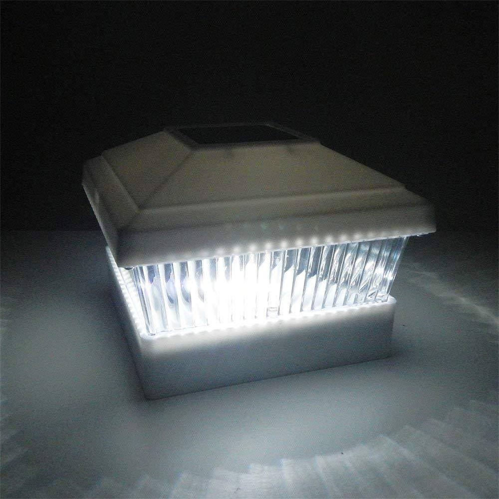 White 8 Pack Solar LED Post Deck Cap G9744